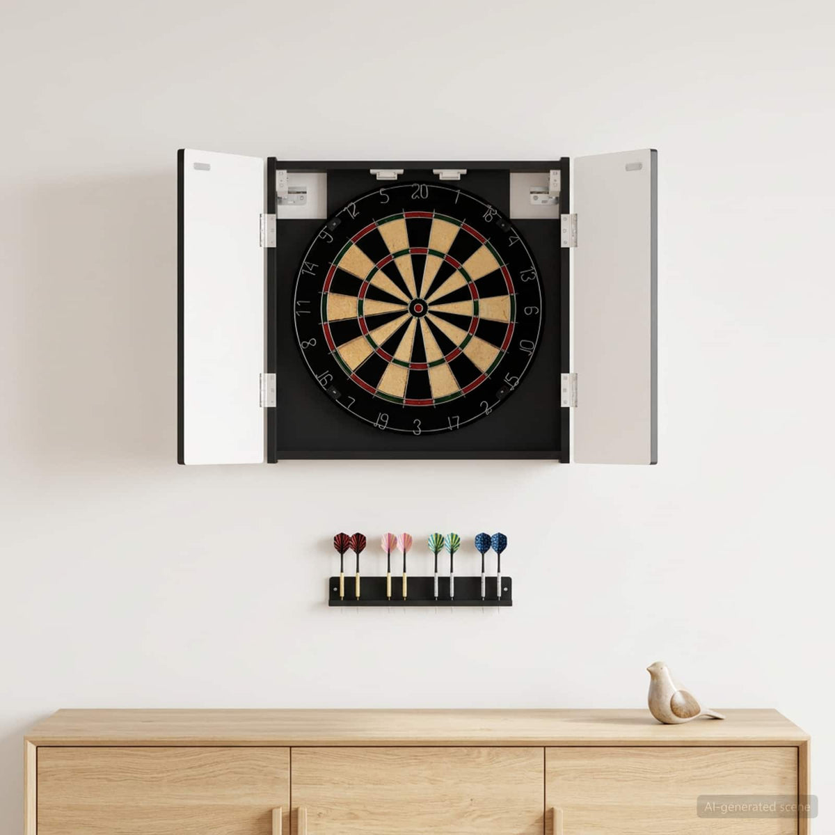 Dartbord Kabinet Alkmaar 52,5 X 10,5 X 53,5 Cm Bewerkt Hout