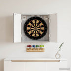 Dartbord Kabinet Arnhem 52,5 X 10,5 X 53,5 Cm Bewerkt Hout