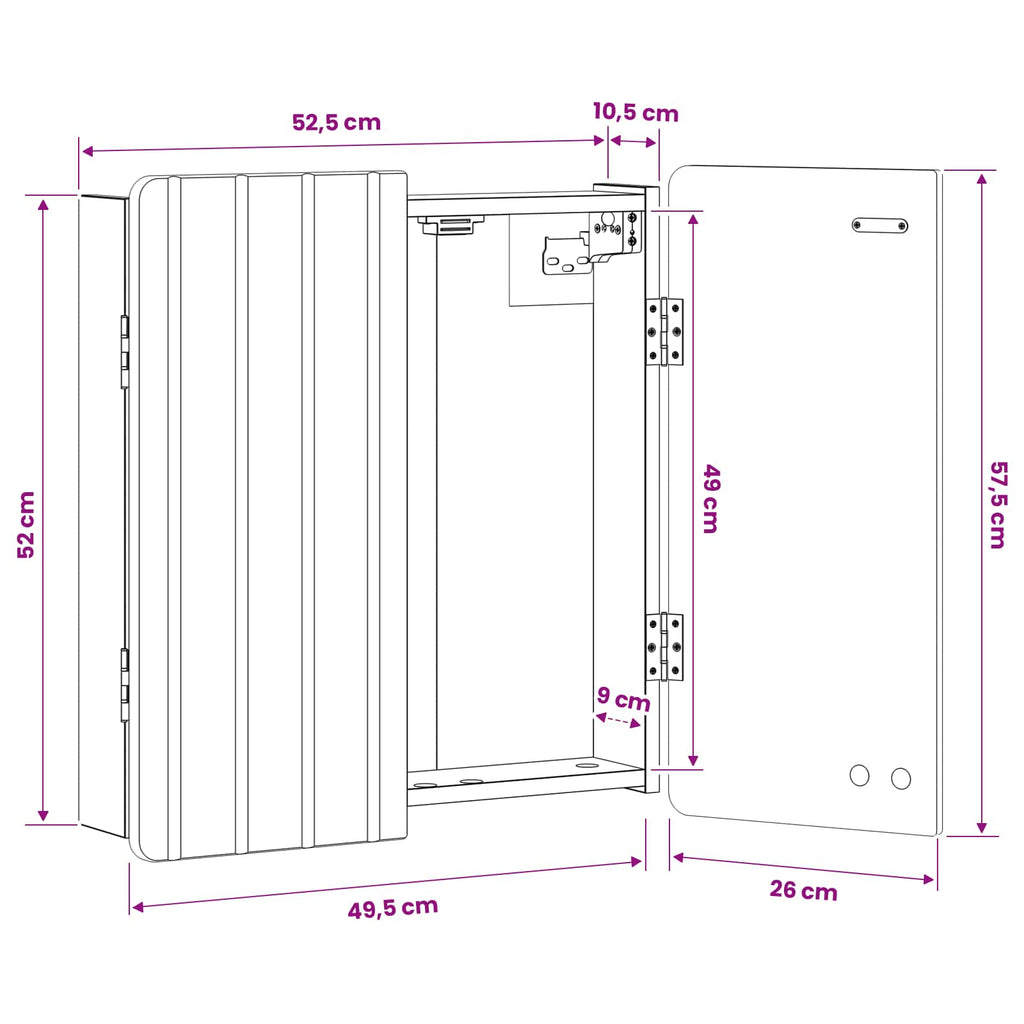 Dartbord Kabinet Zwolle 52,5 X 10,5 X 57,5 Cm Bewerkt Hout