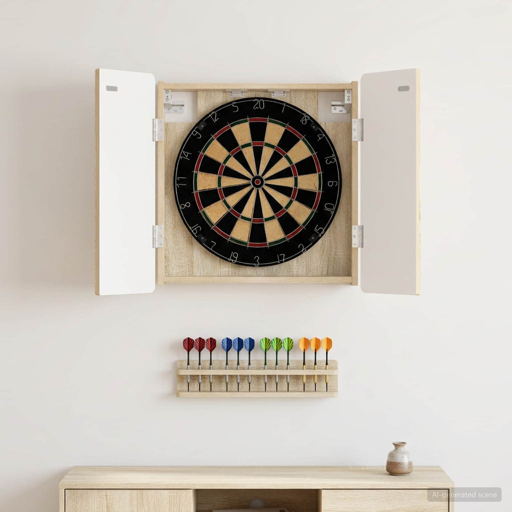 Dartbord Kabinet Zwolle 52,5 X 10,5 X 57,5 Cm Bewerkt Hout
