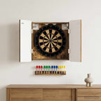 Dartbord Kabinet Zwolle 52,5 X 10,5 X 57,5 Cm Bewerkt Hout