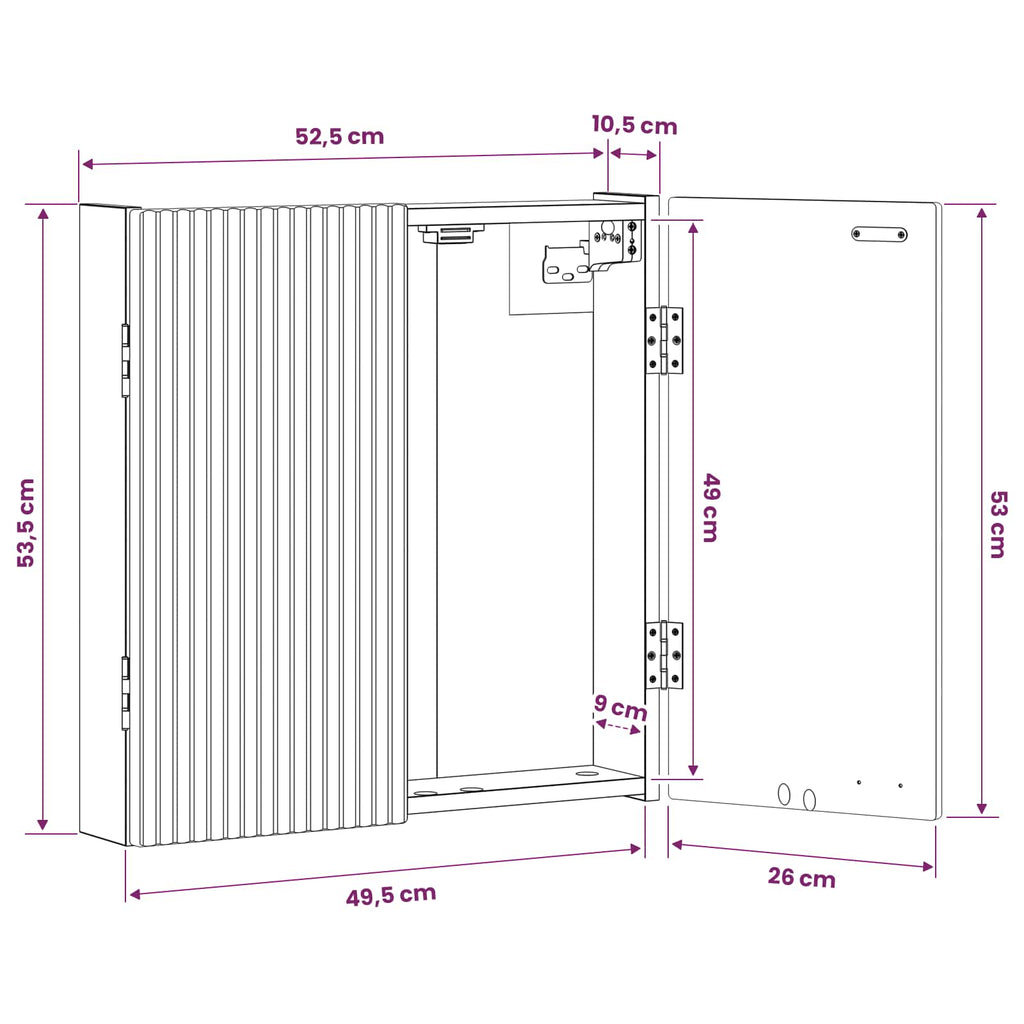 Dartbord Kabinet Arnhem 52,5 X 10,5 X 53,5 Cm Bewerkt Hout