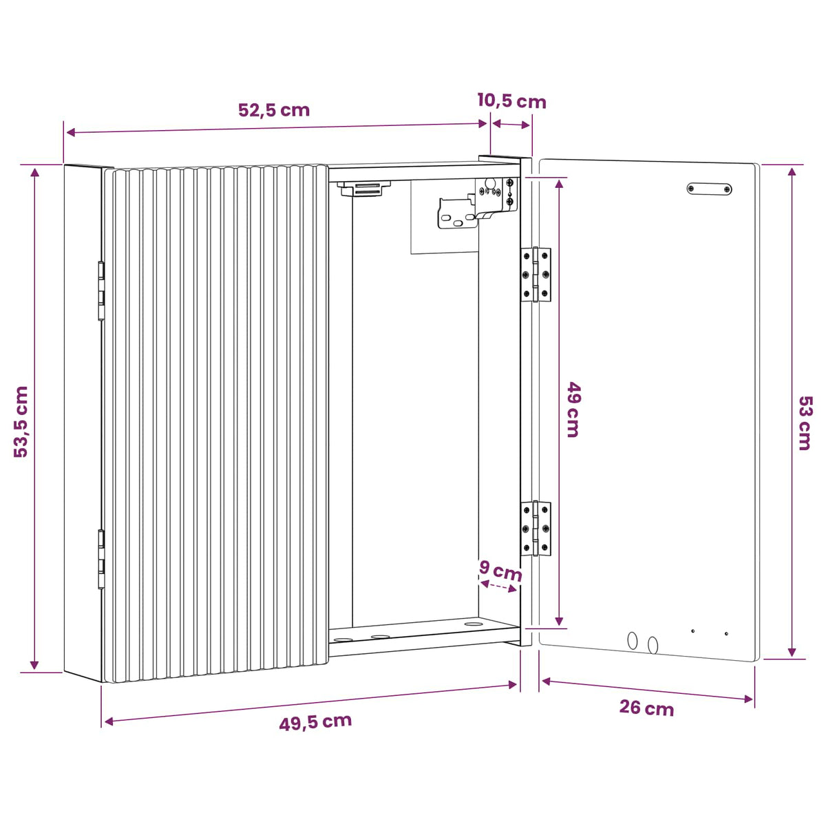 Dartbord Kabinet Arnhem 52,5 X 10,5 X 53,5 Cm Bewerkt Hout
