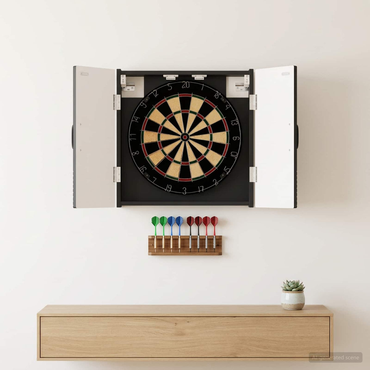 Dartbord Kabinet Hoorn 52,5 X 10,5 X 53,5 Cm Bewerkt Hout