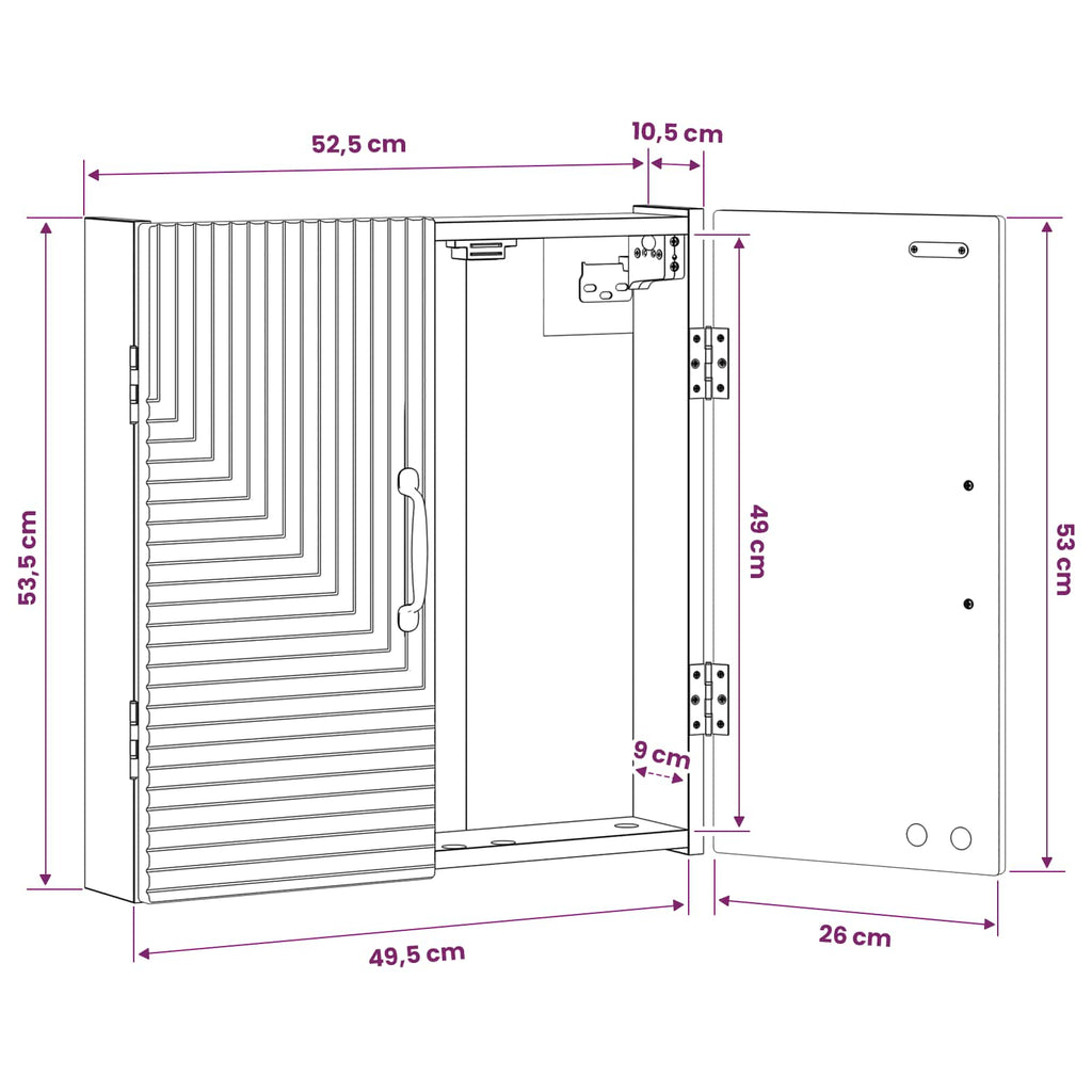 Dartbord Kabinet Haarlem 52,5 X 10,5 X 53,5 Cm