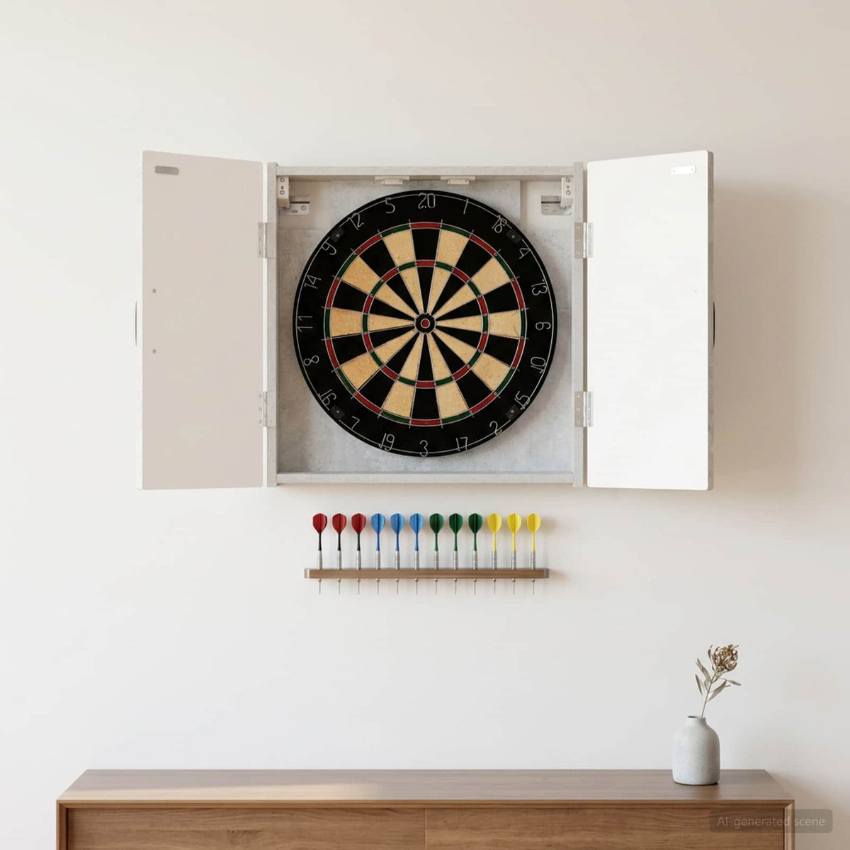 Dartbord Kabinet Hoorn 52,5 X 10,5 X 53,5 Cm Bewerkt Hout
