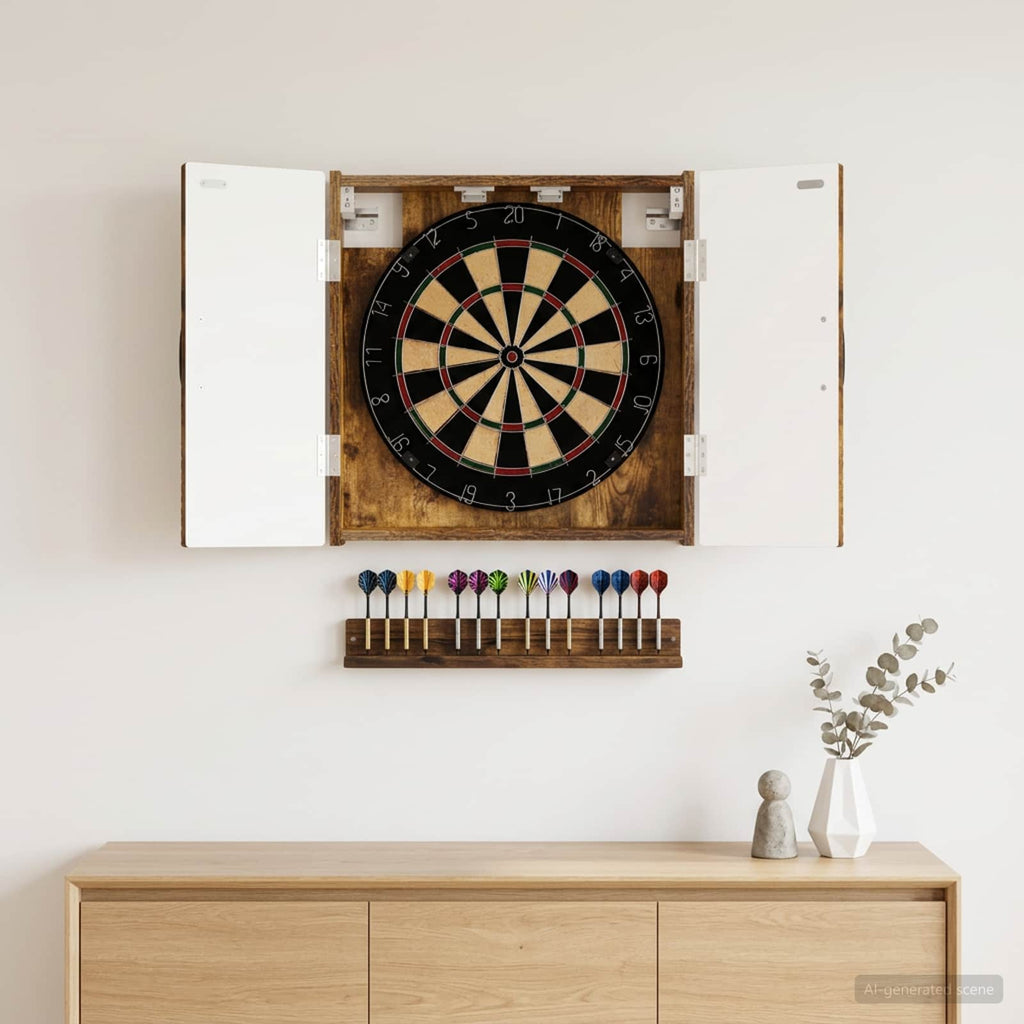 Dartbord Kabinet Utrecht 52,5 X 10,5 X 53,5 Cm Bewerkt Hout