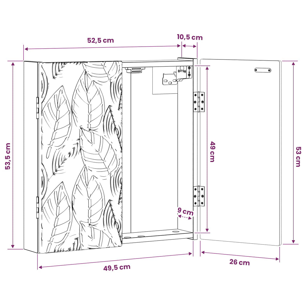 Dartbord Kabinet Delft 52,5 X 10,5 X 53,5 Cm Bewerkt Hout