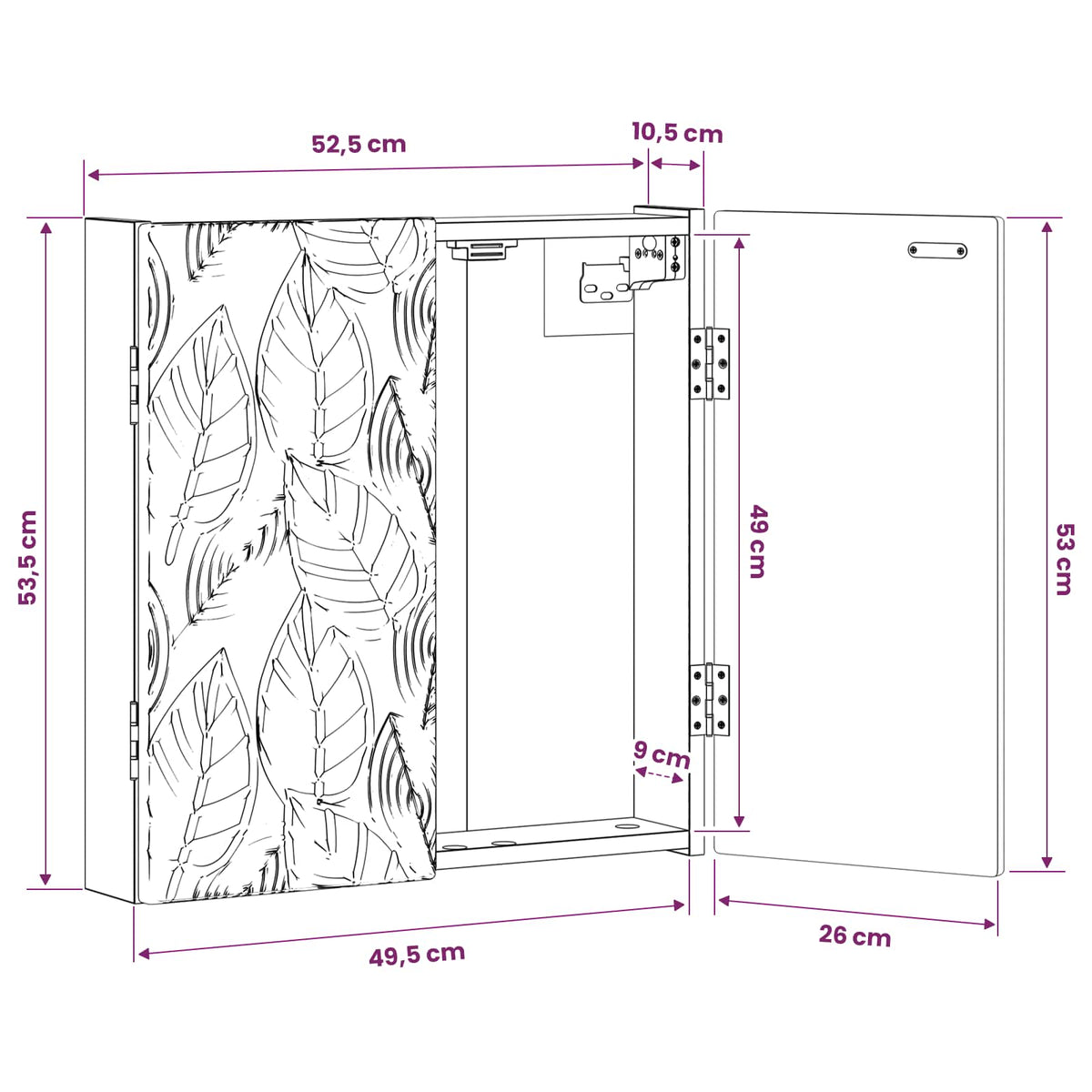 Dartbord Kabinet Delft 52,5 X 10,5 X 53,5 Cm Bewerkt Hout