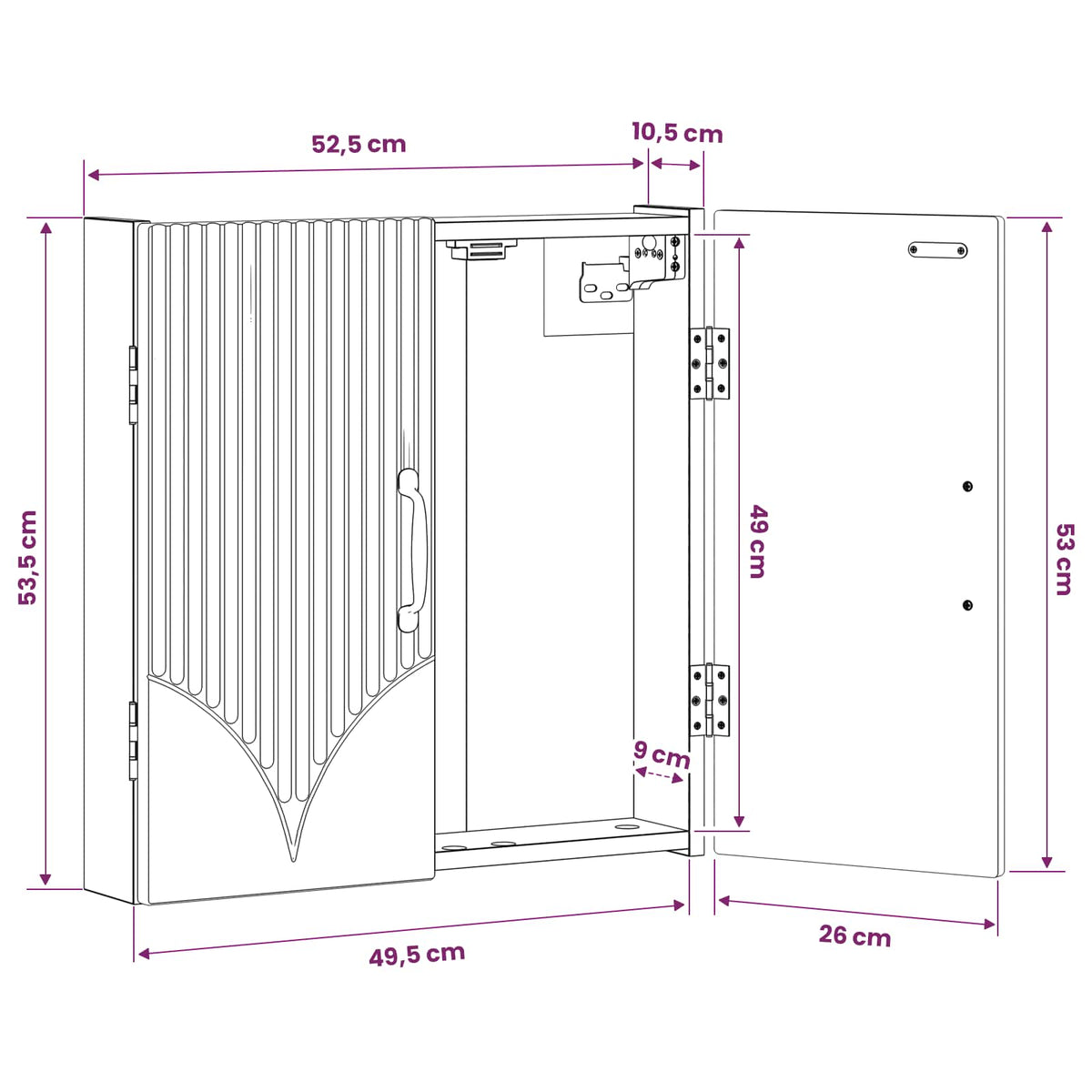 Dartbord Kabinet Hoorn 52,5 X 10,5 X 53,5 Cm Bewerkt Hout