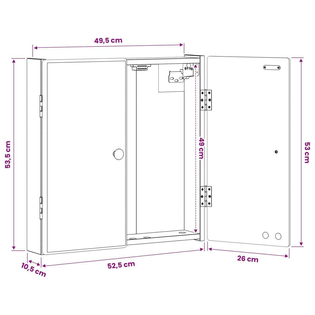 Dartbord Kabinet Breda 52,5 X 10,5 X 53,5 Cm Bewerkt Hout