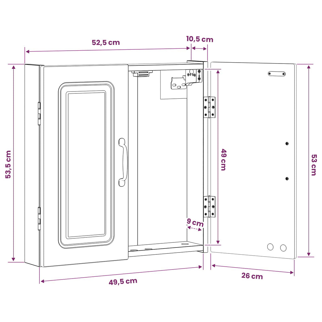 Dartbord Kabinet Utrecht 52,5 X 10,5 X 53,5 Cm Bewerkt Hout