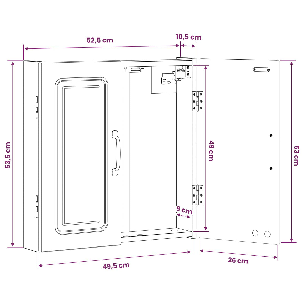 Dartbord Kabinet Utrecht 52,5 X 10,5 X 53,5 Cm Bewerkt Hout