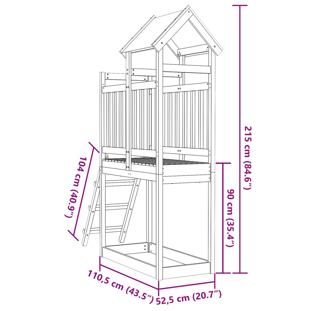 Speeltoren Bruin 52,5 X 110,5 X 215 Cm