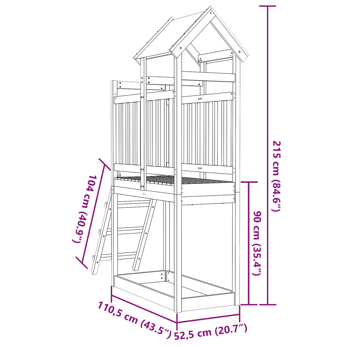 Speeltoren Bruin 52,5 X 110,5 X 215 Cm