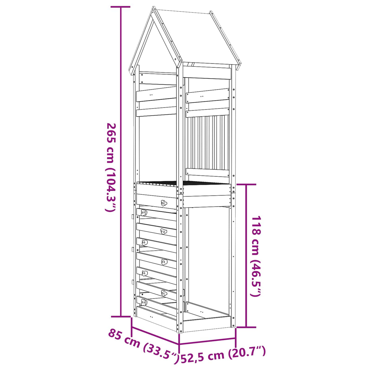 Speeltoren Bruin 52,5 X 85 X 265 Cm