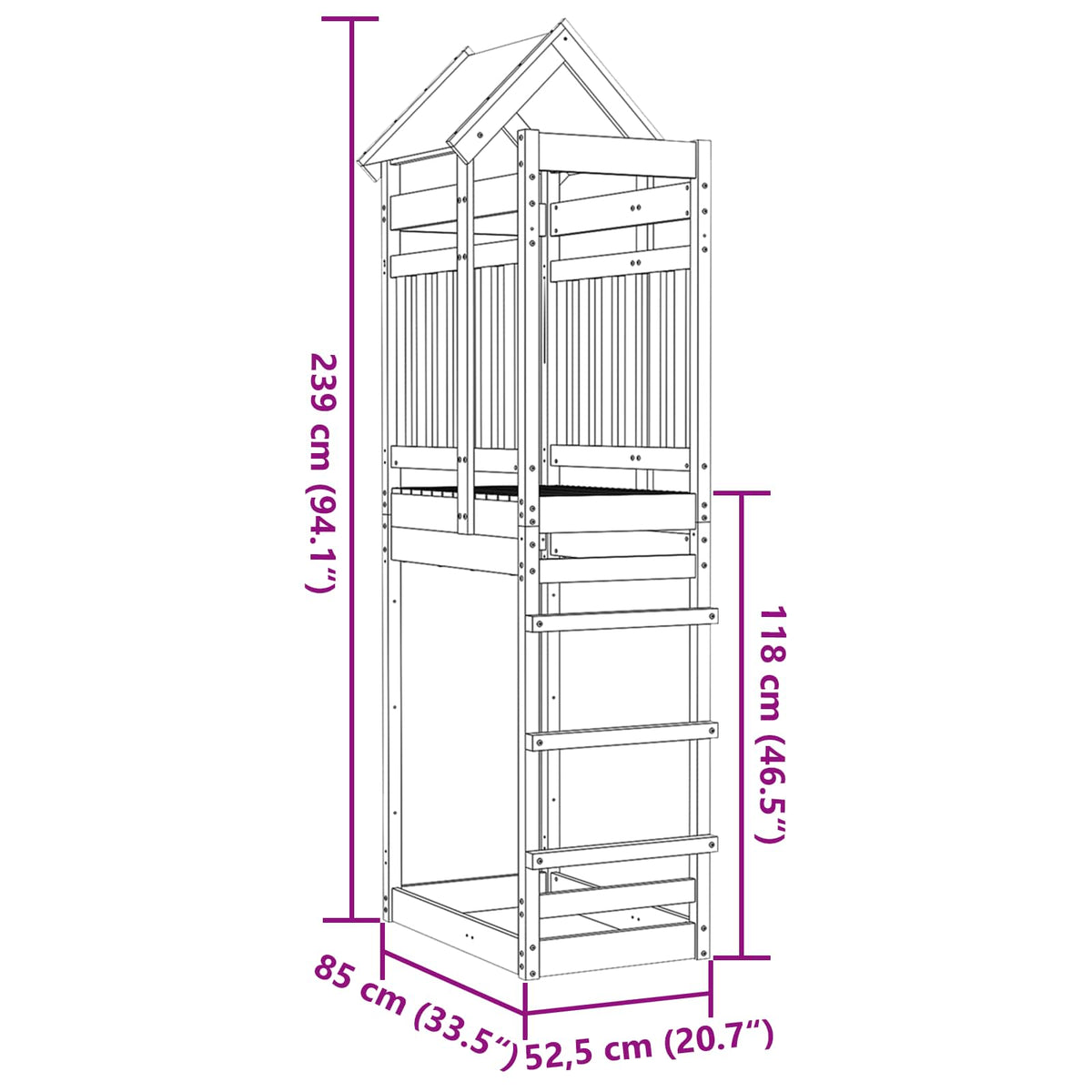 Speeltoren Bruin 52,5 X 85 X 239 Cm