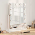 Led Make-Up Spiegel Wit 44 X 10 X 53 Cm Glas En Staal