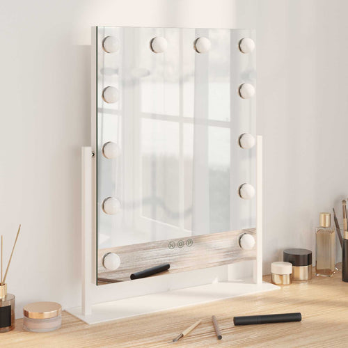 Led Make-Up Spiegel Wit 44 X 10 X 53 Cm Glas En Staal
