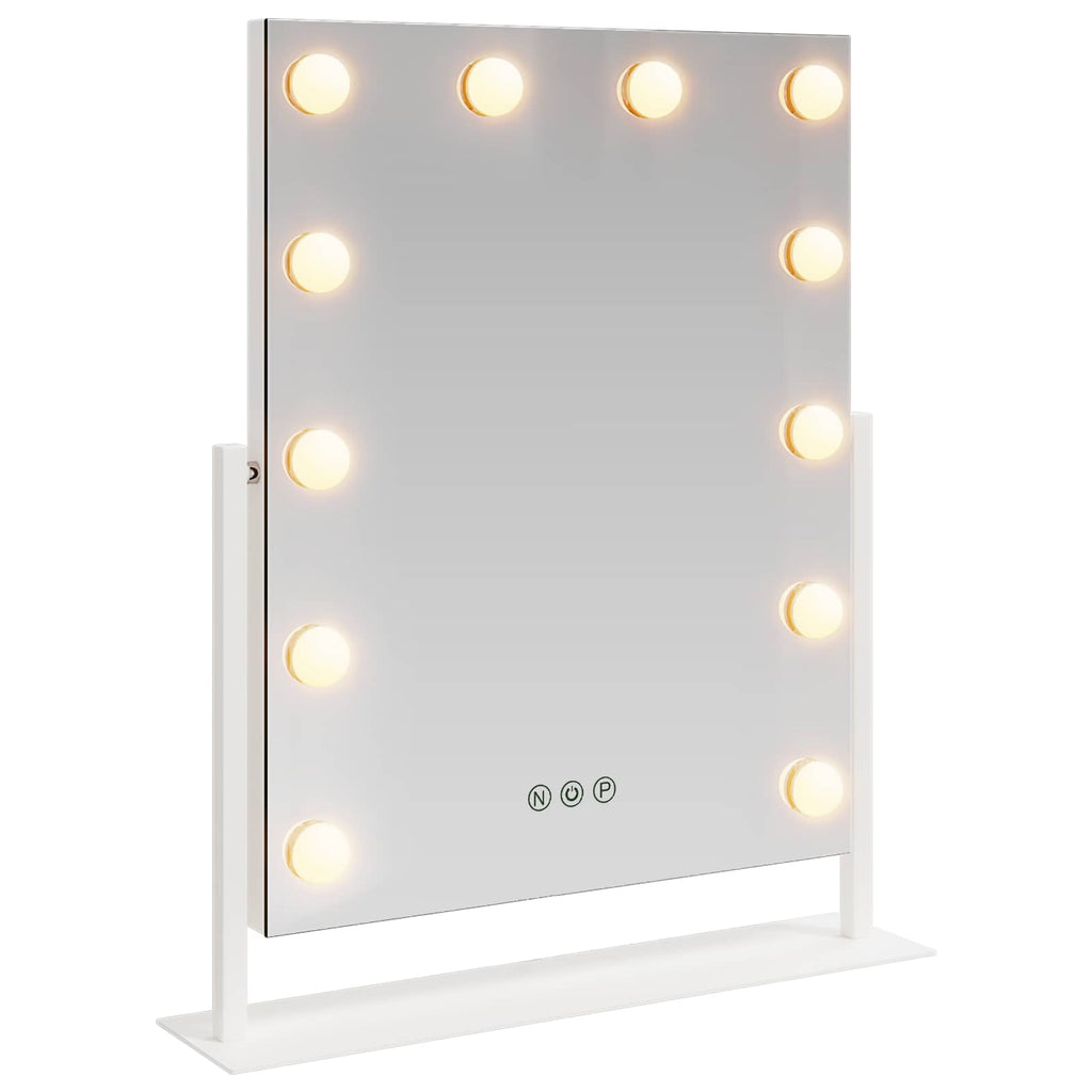 Led Make-Up Spiegel Wit 44 X 10 X 53 Cm Glas En Staal