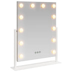 Led Make-Up Spiegel Wit 44 X 10 X 53 Cm Glas En Staal