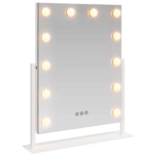 Led Make-Up Spiegel Wit 44 X 10 X 53 Cm Glas En Staal