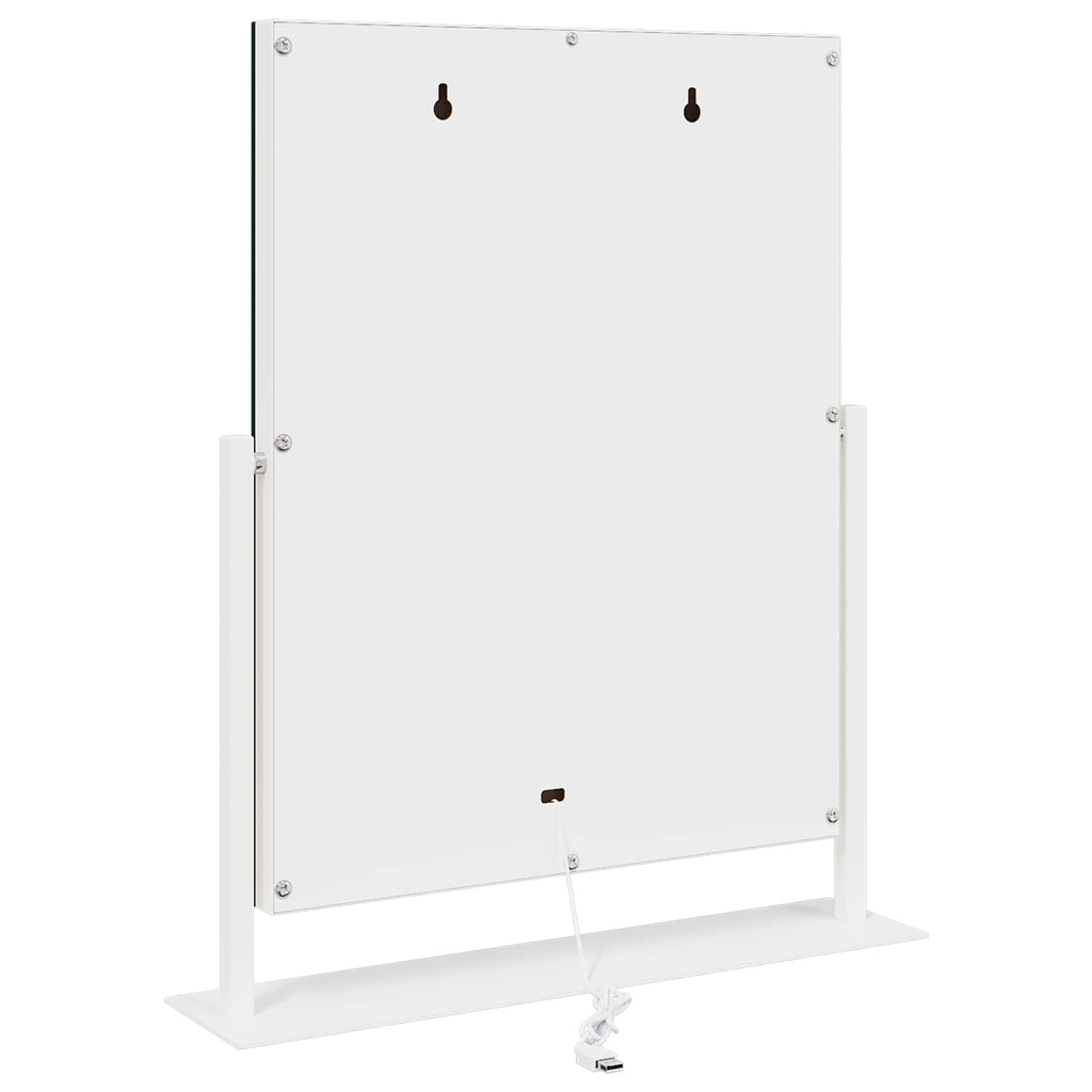 Led Make-Up Spiegel Wit 44 X 10 X 53 Cm Glas En Staal