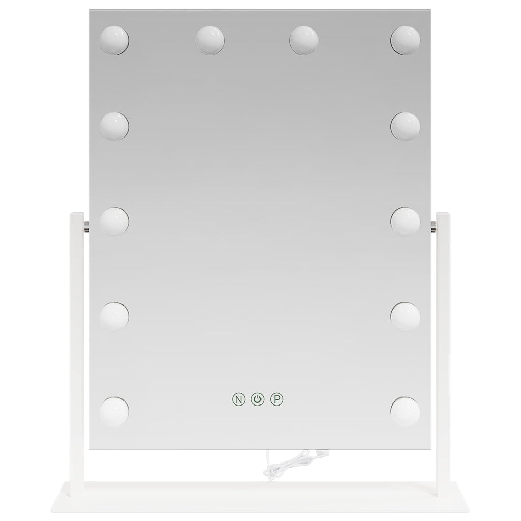 Led Make-Up Spiegel Wit 44 X 10 X 53 Cm Glas En Staal