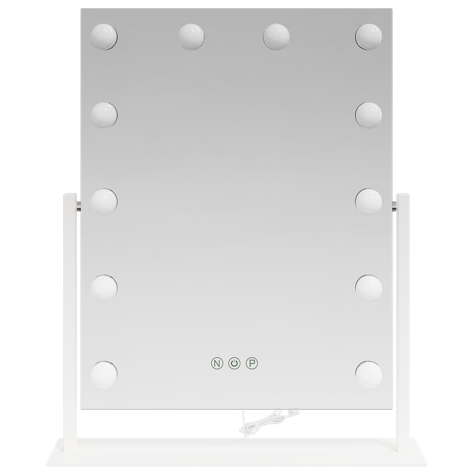 Led Make-Up Spiegel Wit 44 X 10 X 53 Cm Glas En Staal