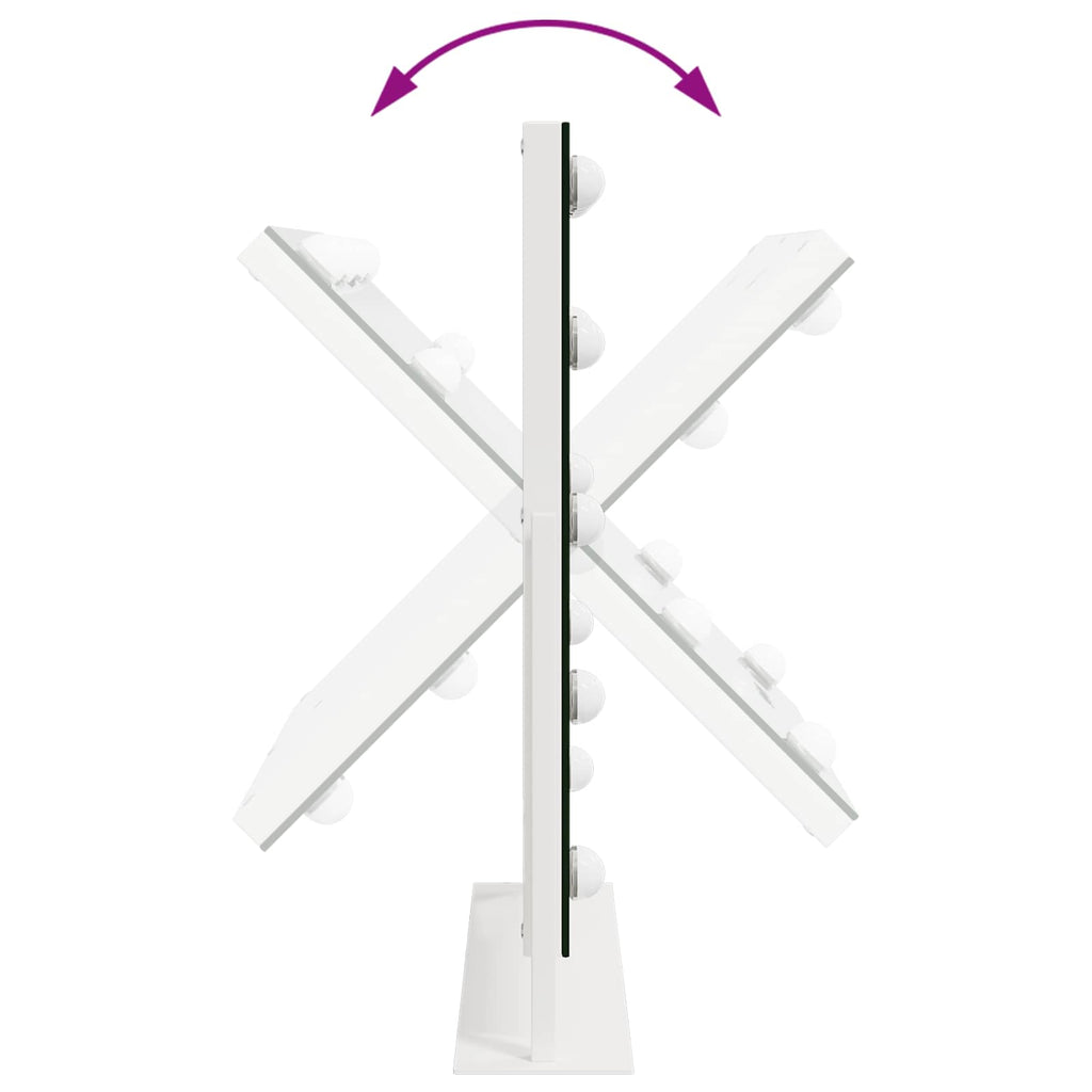 Led Make-Up Spiegel Wit 44 X 10 X 53 Cm Glas En Staal