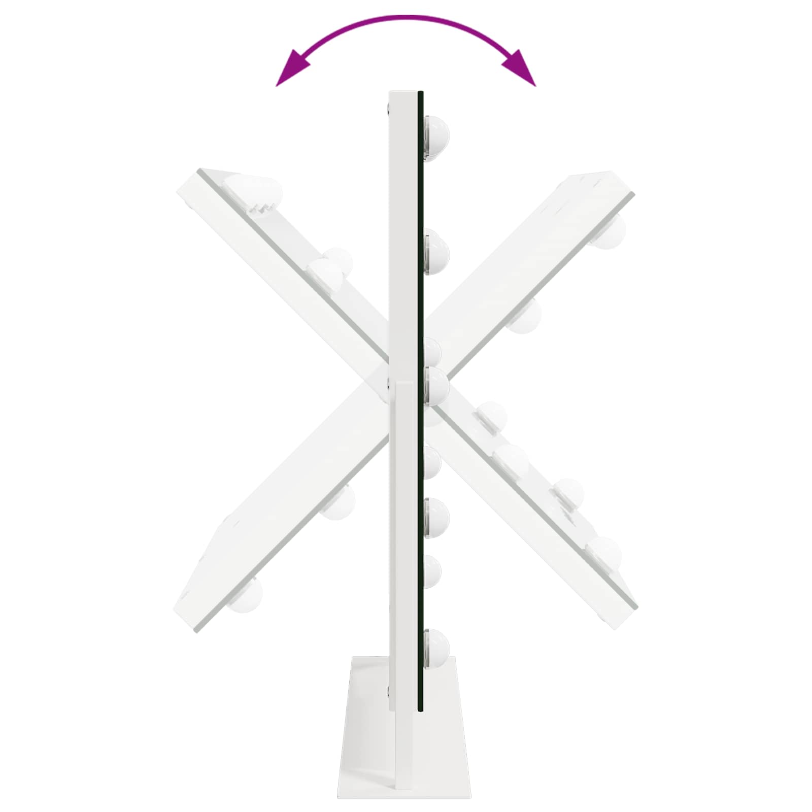 Led Make-Up Spiegel Wit 44 X 10 X 53 Cm Glas En Staal