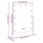 Led Make-Up Spiegel Wit 44 X 10 X 53 Cm Glas En Staal