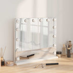 Led Make-Up Spiegel Wit 44 X 10 X 53 Cm Glas En Staal