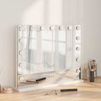 Led Make-Up Spiegel Wit 44 X 10 X 53 Cm Glas En Staal