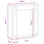 Haardomlijsting 100 X 20 X 100 Cm Bewerkt Hout
