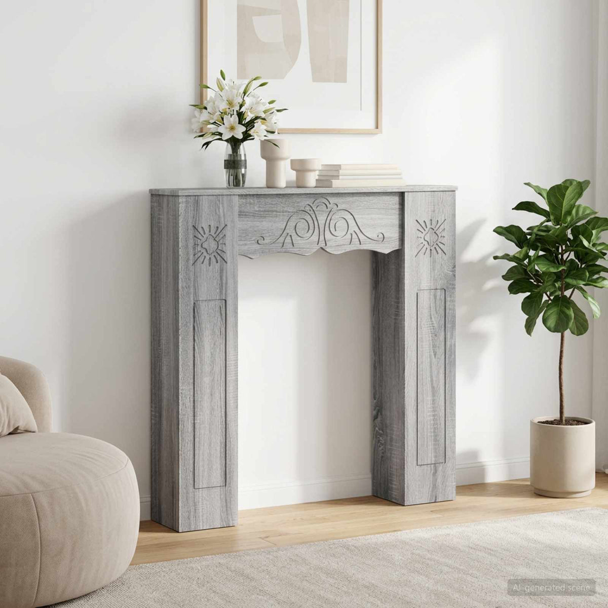 Haardomlijsting 102 X 20 X 102 Cm Bewerkt Hout