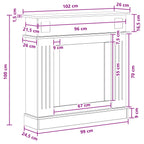 Haardomlijsting 102 X 26 X 100 Cm Bewerkt Hout
