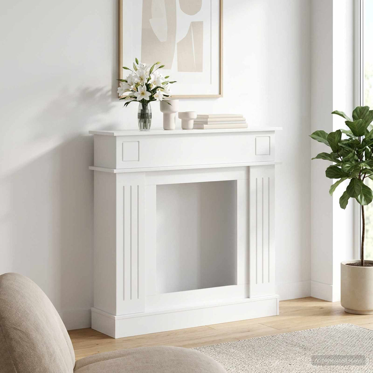 Haardomlijsting 102 X 26 X 100 Cm Bewerkt Hout