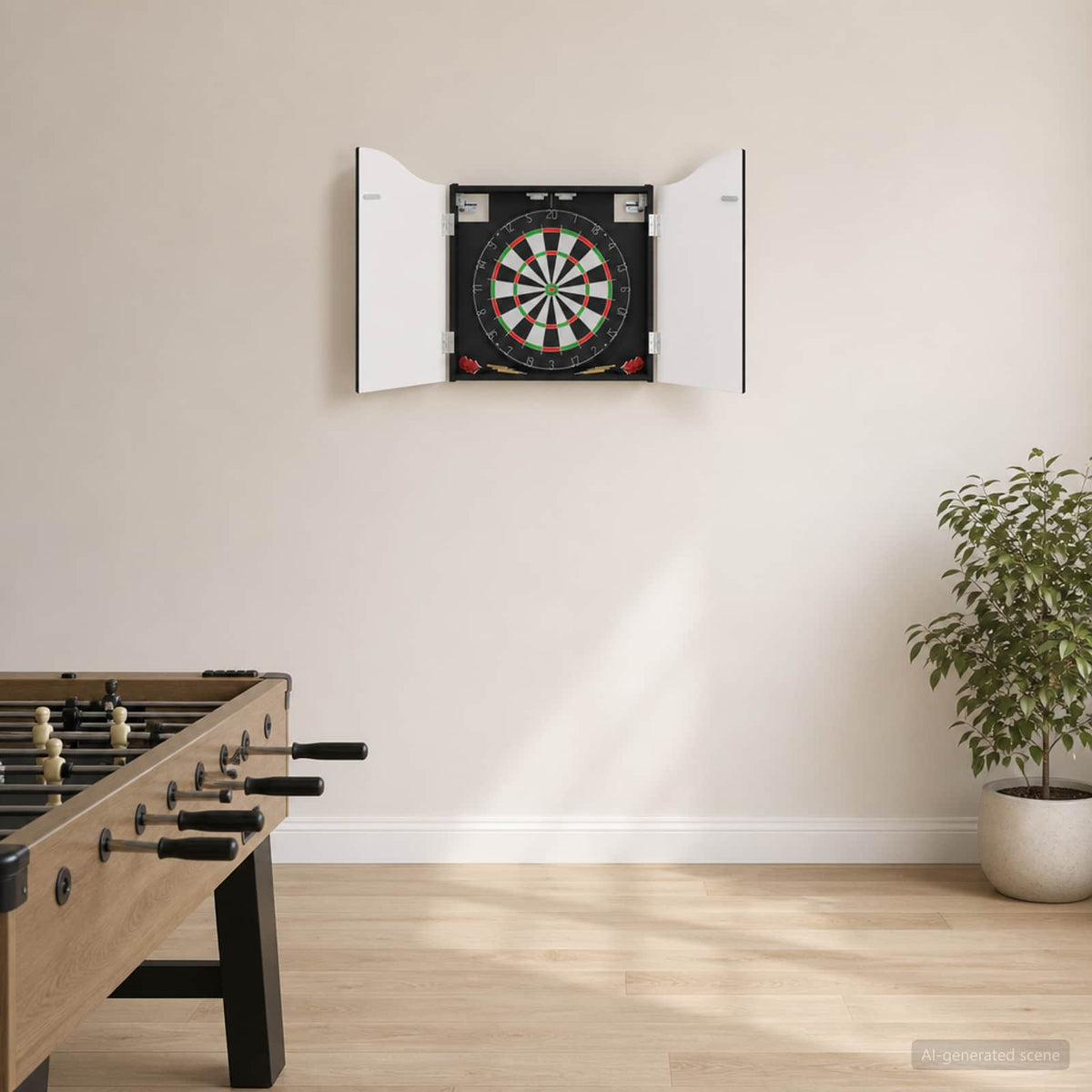 Dartbord Kabinet 56 X 12 X 63 Cm Bewerkt Hout