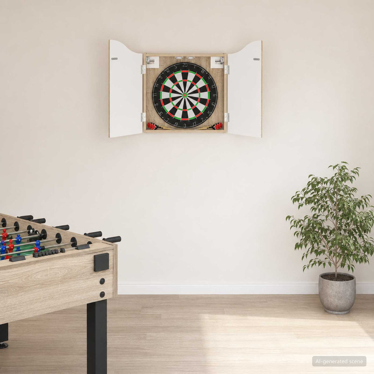 Dartbord Kabinet 56 X 12 X 63 Cm Bewerkt Hout
