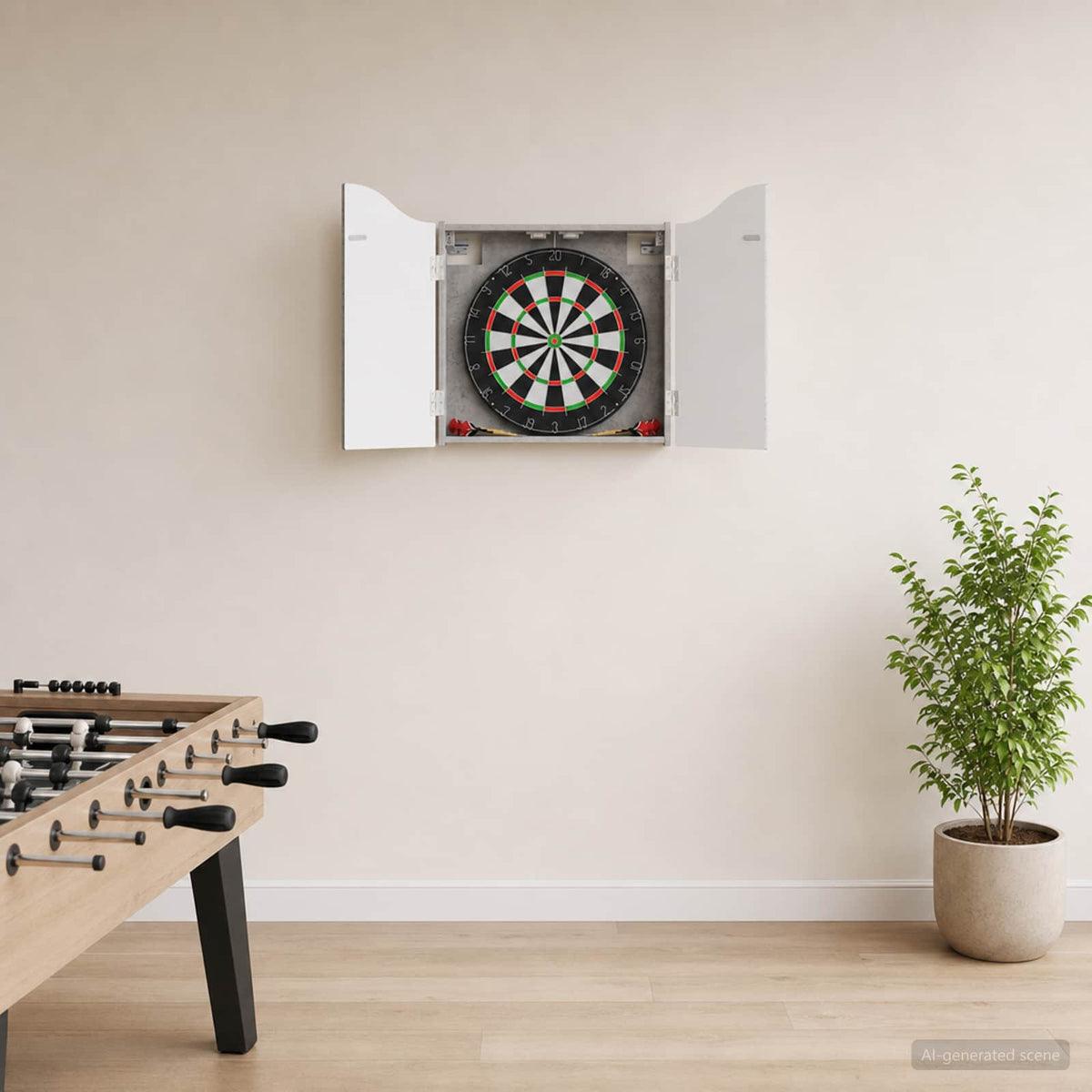 Dartbord Kabinet 56 X 12 X 63 Cm Bewerkt Hout