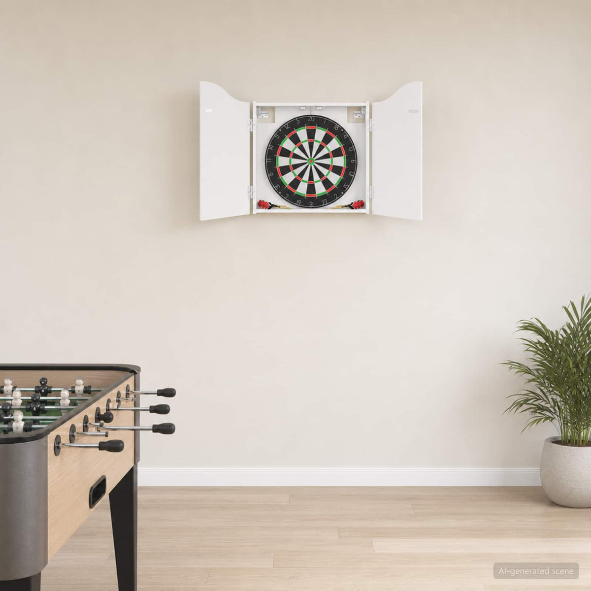 Dartbord Kabinet 56 X 12 X 63 Cm Bewerkt Hout