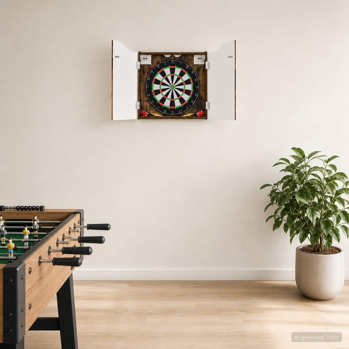 Dartbord Kabinet 56 X 12 X 63 Cm Bewerkt Hout