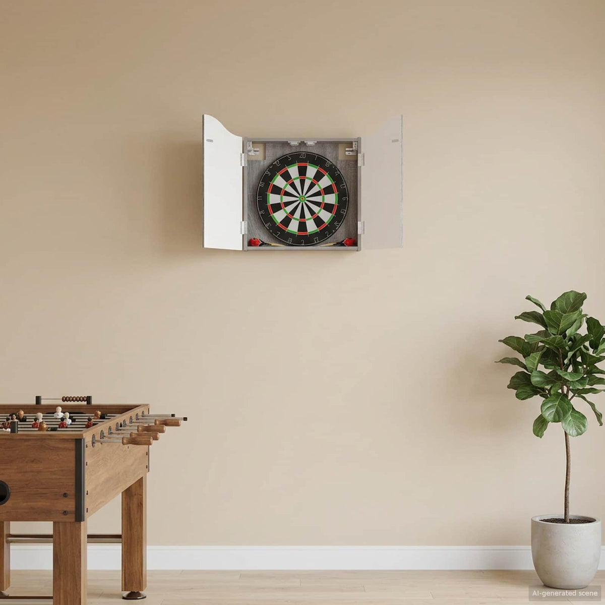 Dartbord Kabinet 56 X 12 X 63 Cm Bewerkt Hout
