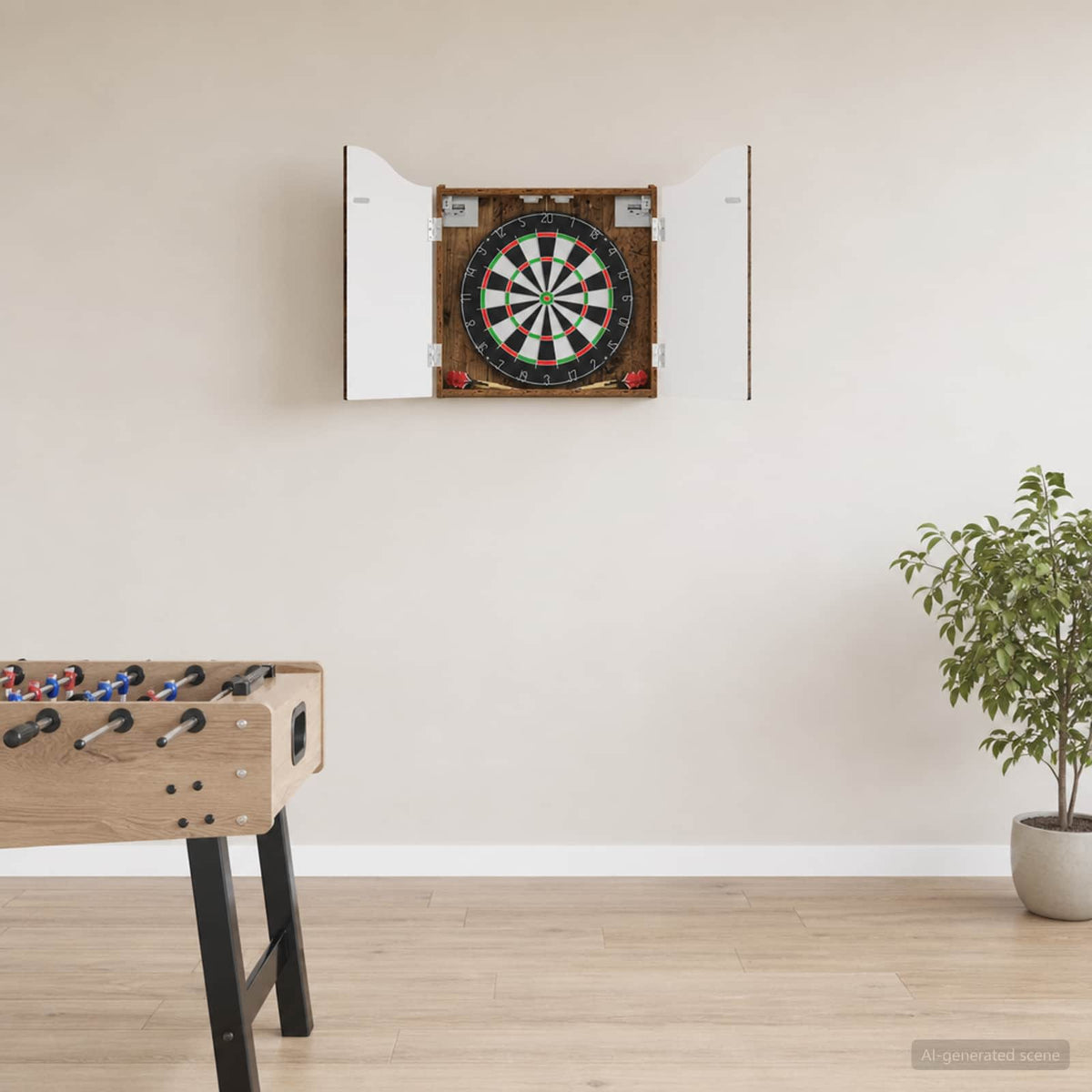Dartbord Kabinet 56 X 12 X 63 Cm Bewerkt Hout