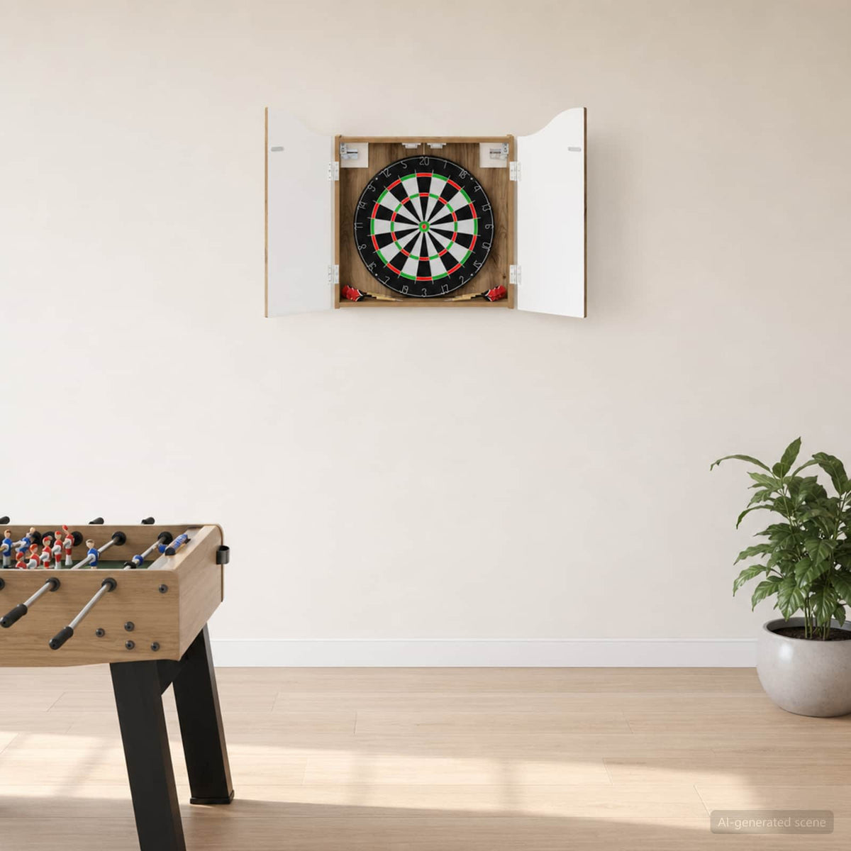 Dartbord Kabinet 56 X 12 X 63 Cm Bewerkt Hout