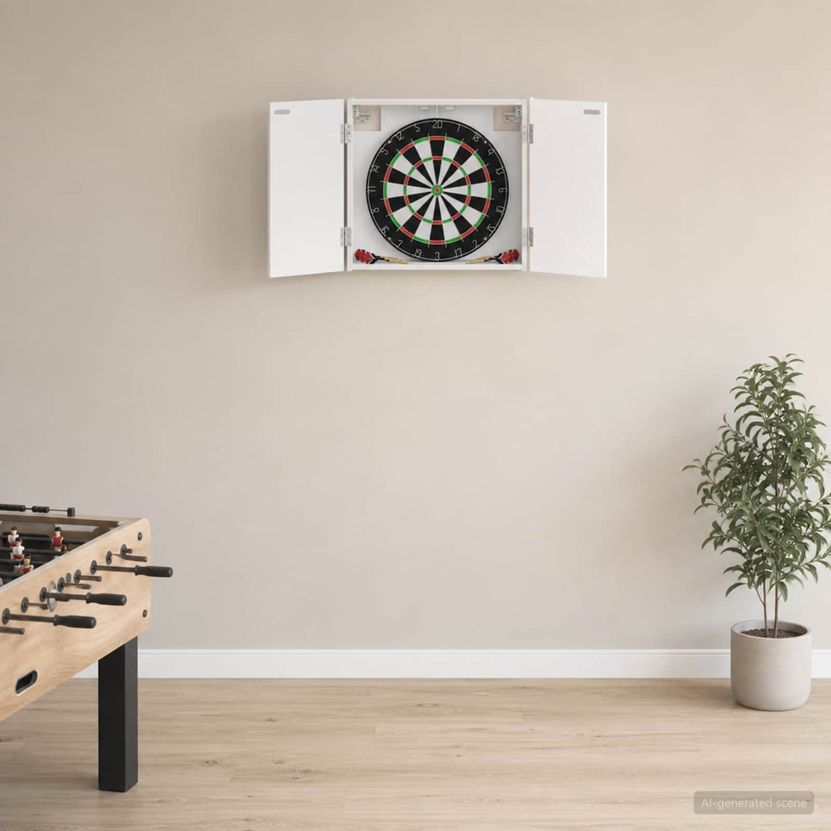 Dartbord Kabinet 56 X 12 X 53,5 Cm Bewerkt Hout