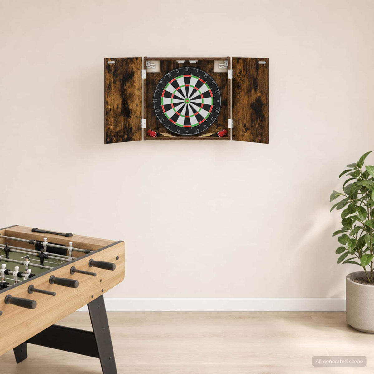 Dartbord Kabinet 56 X 12 X 53,5 Cm Bewerkt Hout