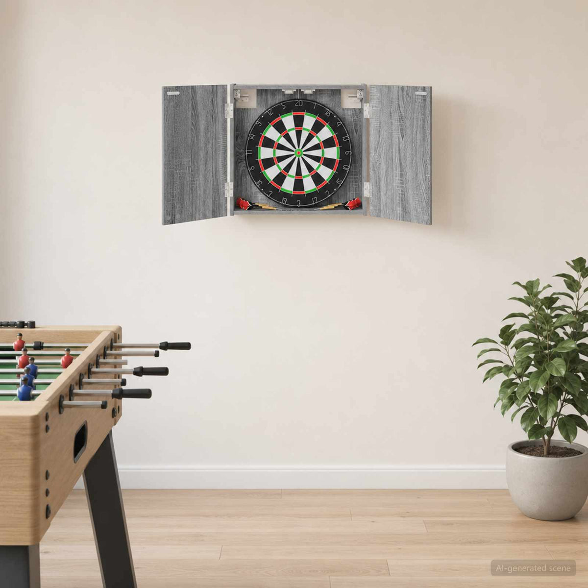 Dartbord Kabinet 56 X 12 X 53,5 Cm Bewerkt Hout