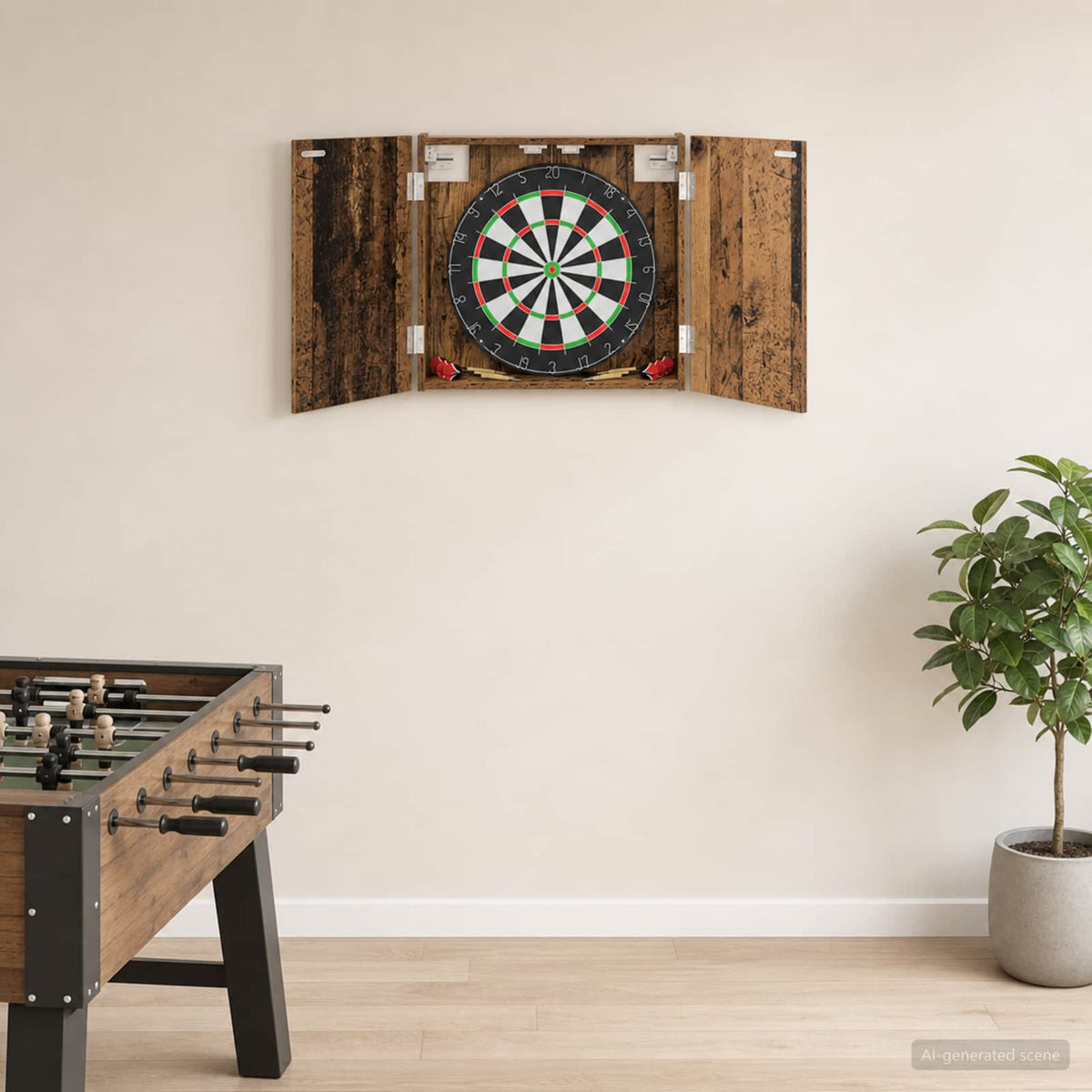 Dartbord Kabinet 56 X 12 X 53,5 Cm Bewerkt Hout
